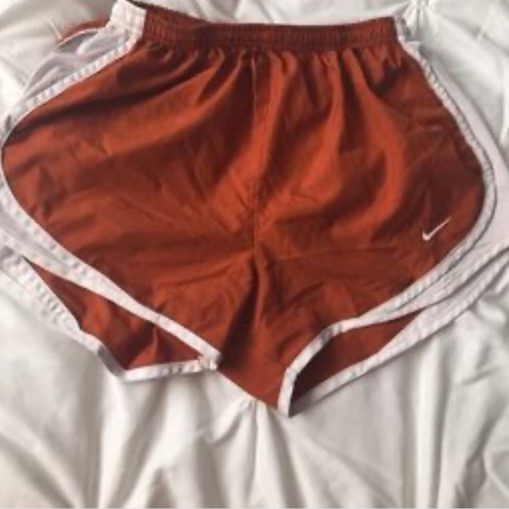 Burnt Orange and White Nike Dri Fit Shorts